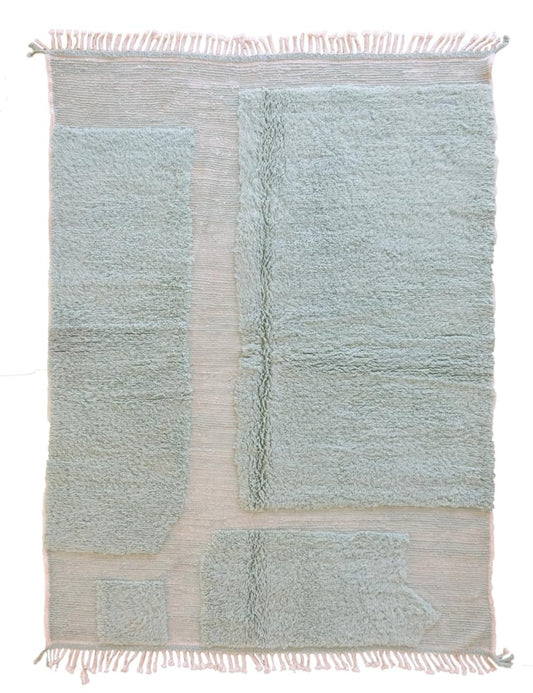 Custom Sage Green Textured Moroccan Rug - Forma 80