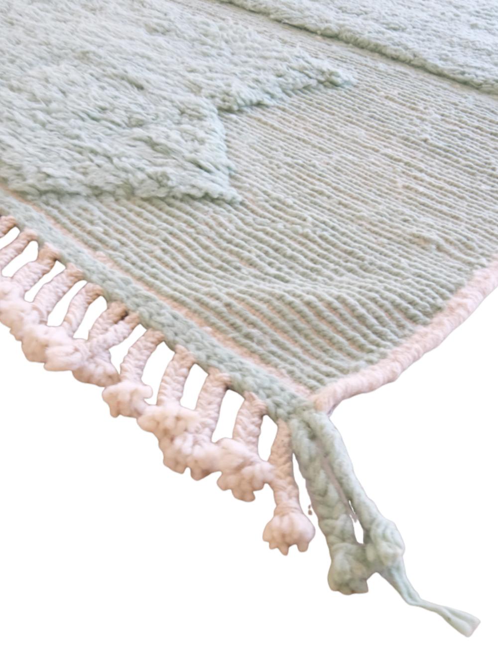Custom Sage Green Textured Moroccan Rug - Forma 80