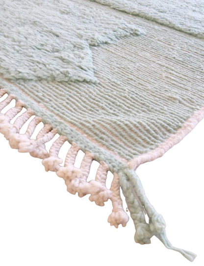Custom Sage Green Textured Moroccan Rug - Forma 80