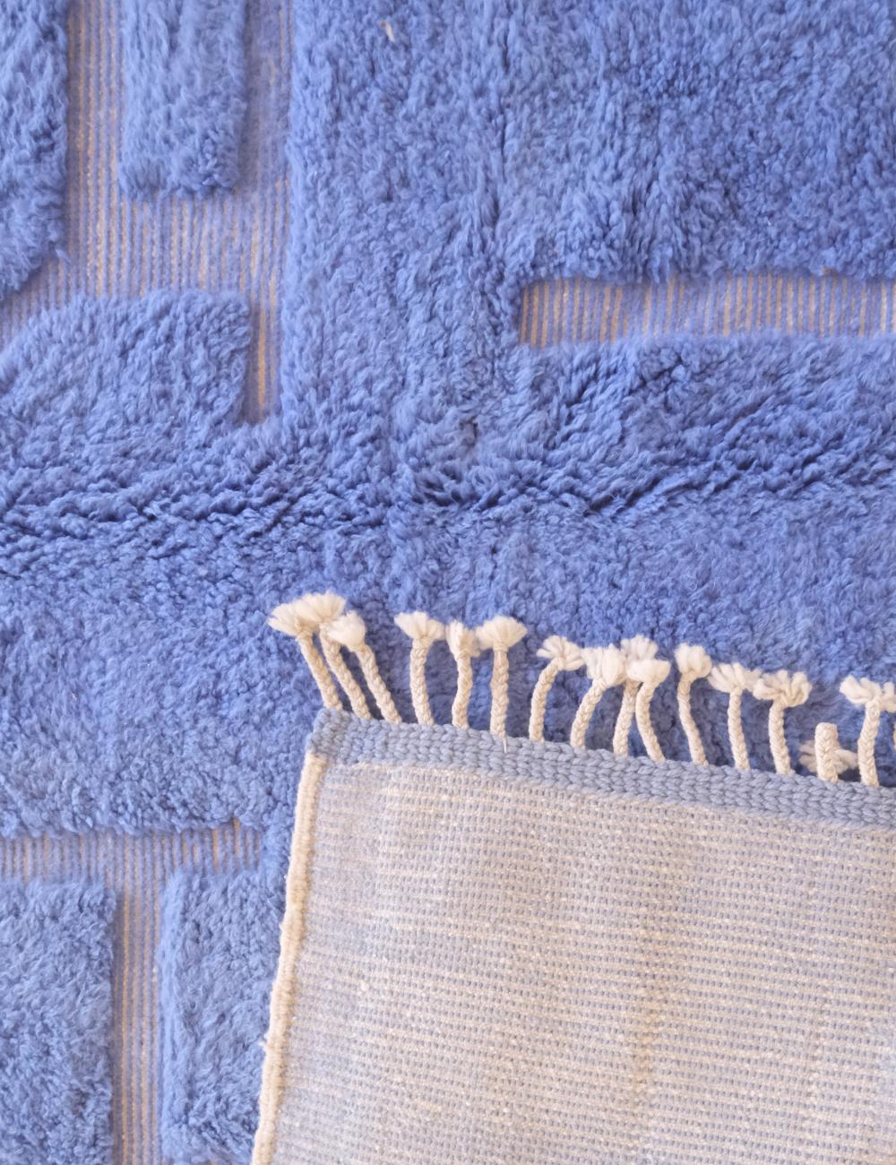 Blue Contemporary Moroccan Rug 11.5 x 7.9 ft / 350 x 243 cm
