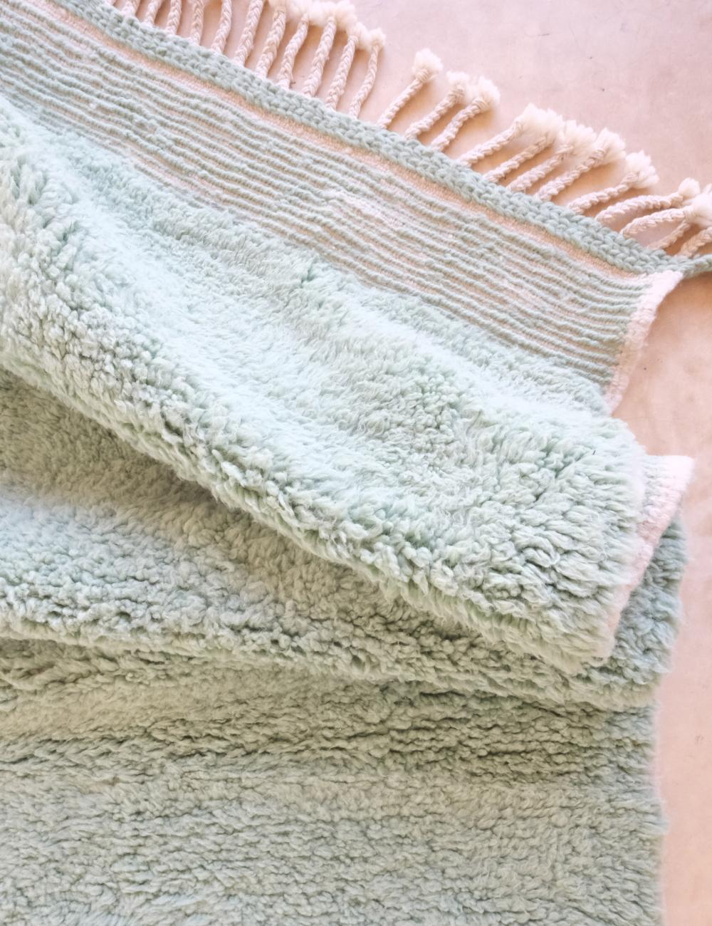 Custom Sage Green Textured Moroccan Rug - Forma 80