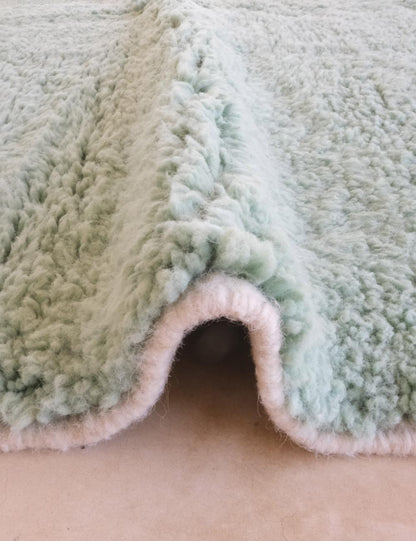 Custom Sage Green Textured Moroccan Rug - Forma 80
