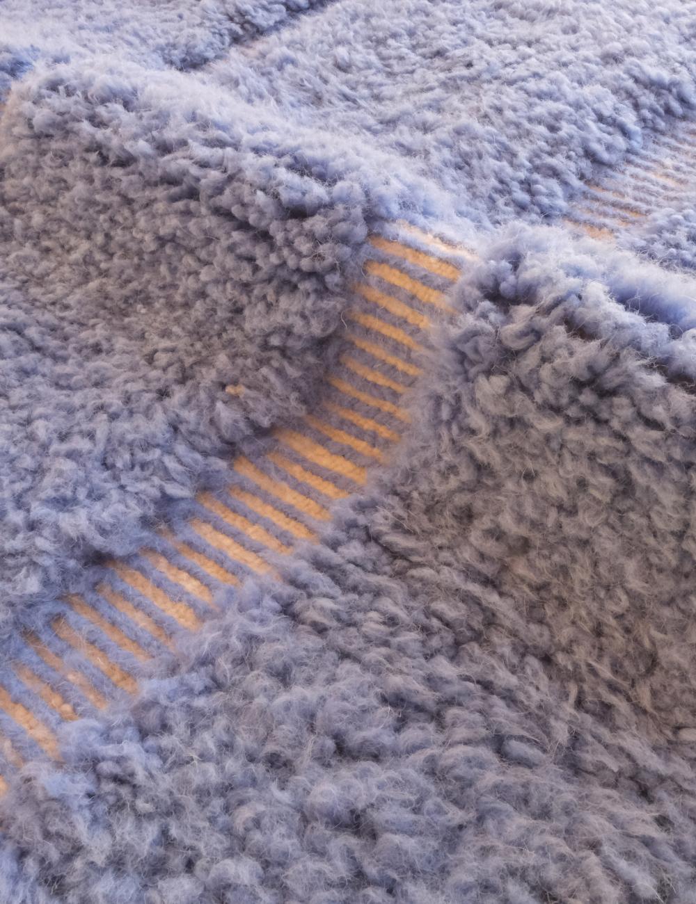 Blue Contemporary Moroccan Rug 11.5 x 7.9 ft / 350 x 243 cm