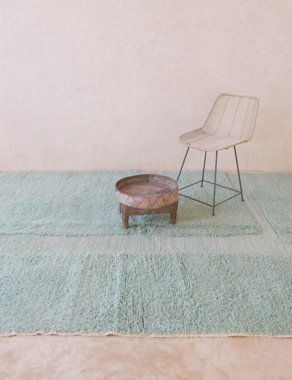 Light Blue Moroccan Rug With Abstract Block Pattern 9.5 x 6.7 ft / 289 x 207 cm