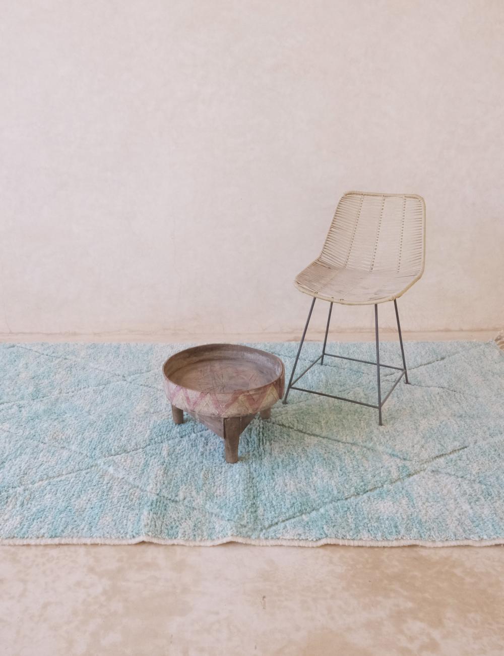 Blue Contemporary Moroccan Rug 7.8 x 4.7 ft / 238 x 145 cm