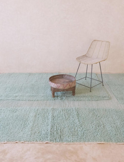 Custom Sage Green Textured Moroccan Rug - Forma 80