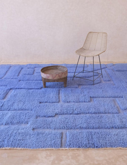 Custom Powder Blue Moroccan Rug - Forma 60