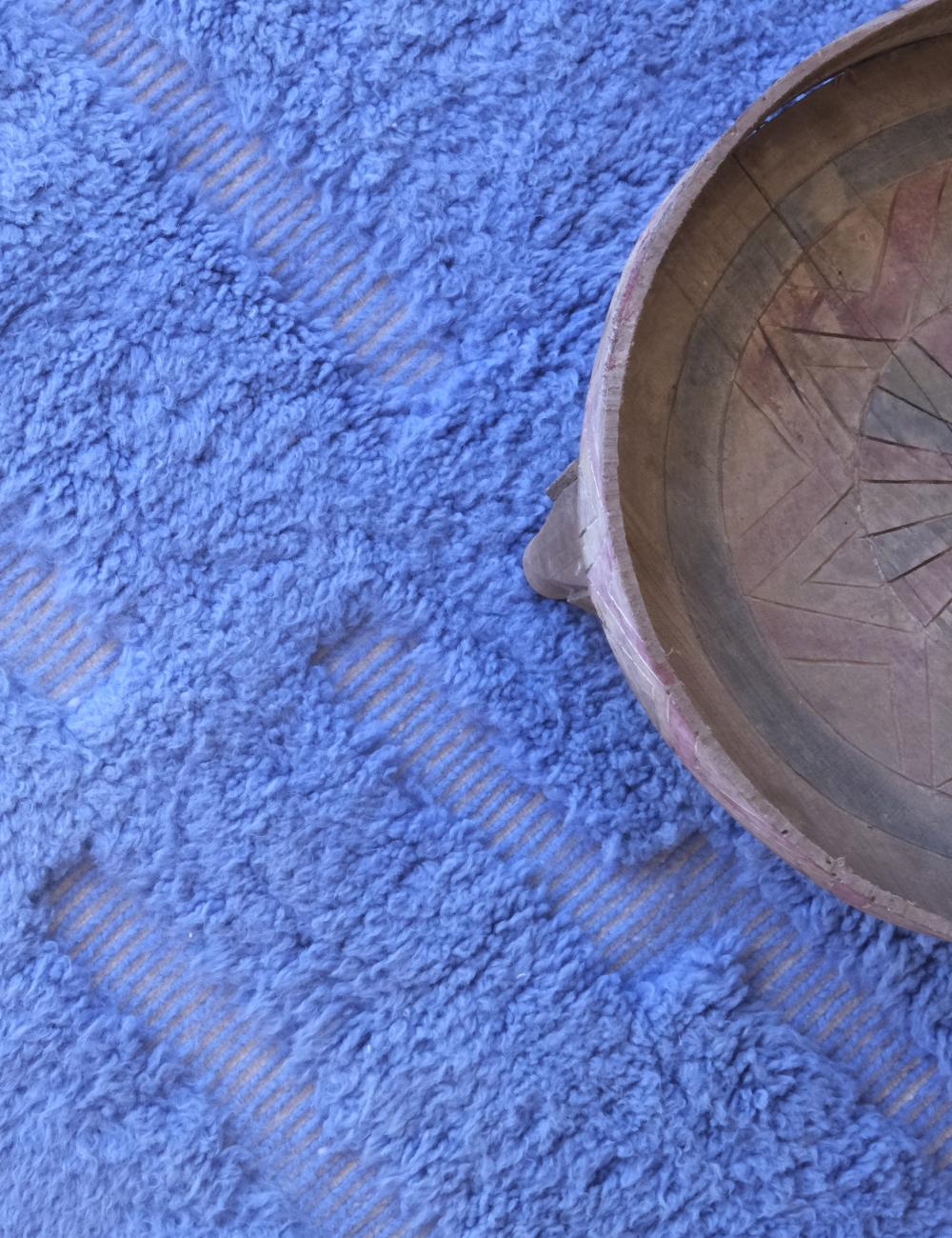 Blue Contemporary Moroccan Rug 11.5 x 7.9 ft / 350 x 243 cm