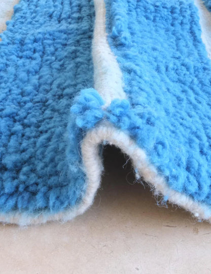 Blue Contemporary Moroccan Wool Rug 8.9 x 7.1 ft / 271 x 218 cm - Surcoma