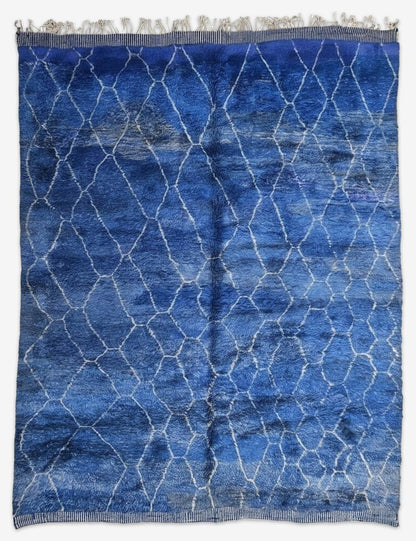 Blue Moroccan Beni MRirt Rug 13.5 x 10.1 ft / 410 x 310 cm
