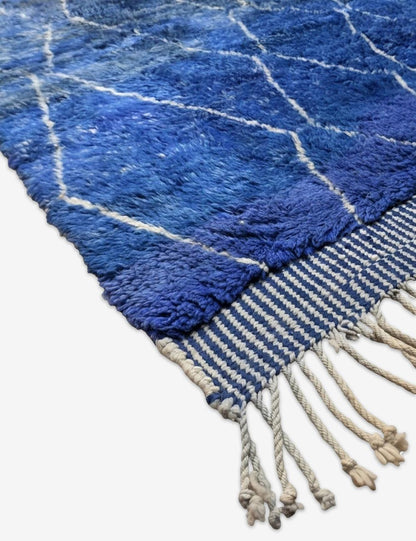 Blue Moroccan Beni MRirt Rug 13.5 x 10.1 ft / 410 x 310 cm