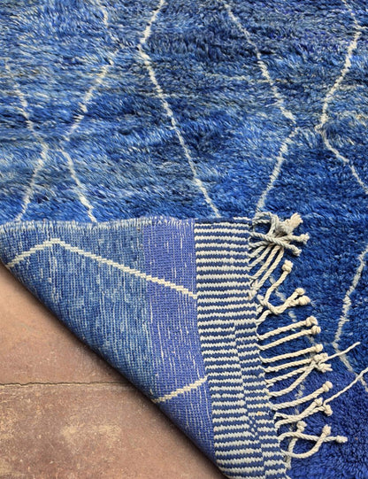 Blue Moroccan Beni MRirt Rug 13.5 x 10.1 ft / 410 x 310 cm