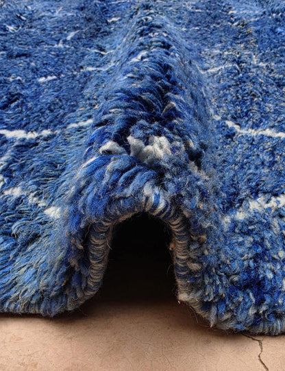 Blue Moroccan Beni MRirt Rug 13.5 x 10.1 ft / 410 x 310 cm