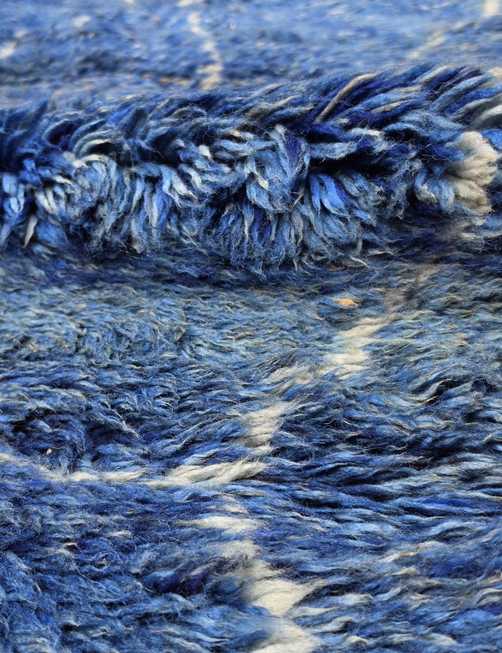 Blue Moroccan Beni MRirt Rug 13.5 x 10.1 ft / 410 x 310 cm