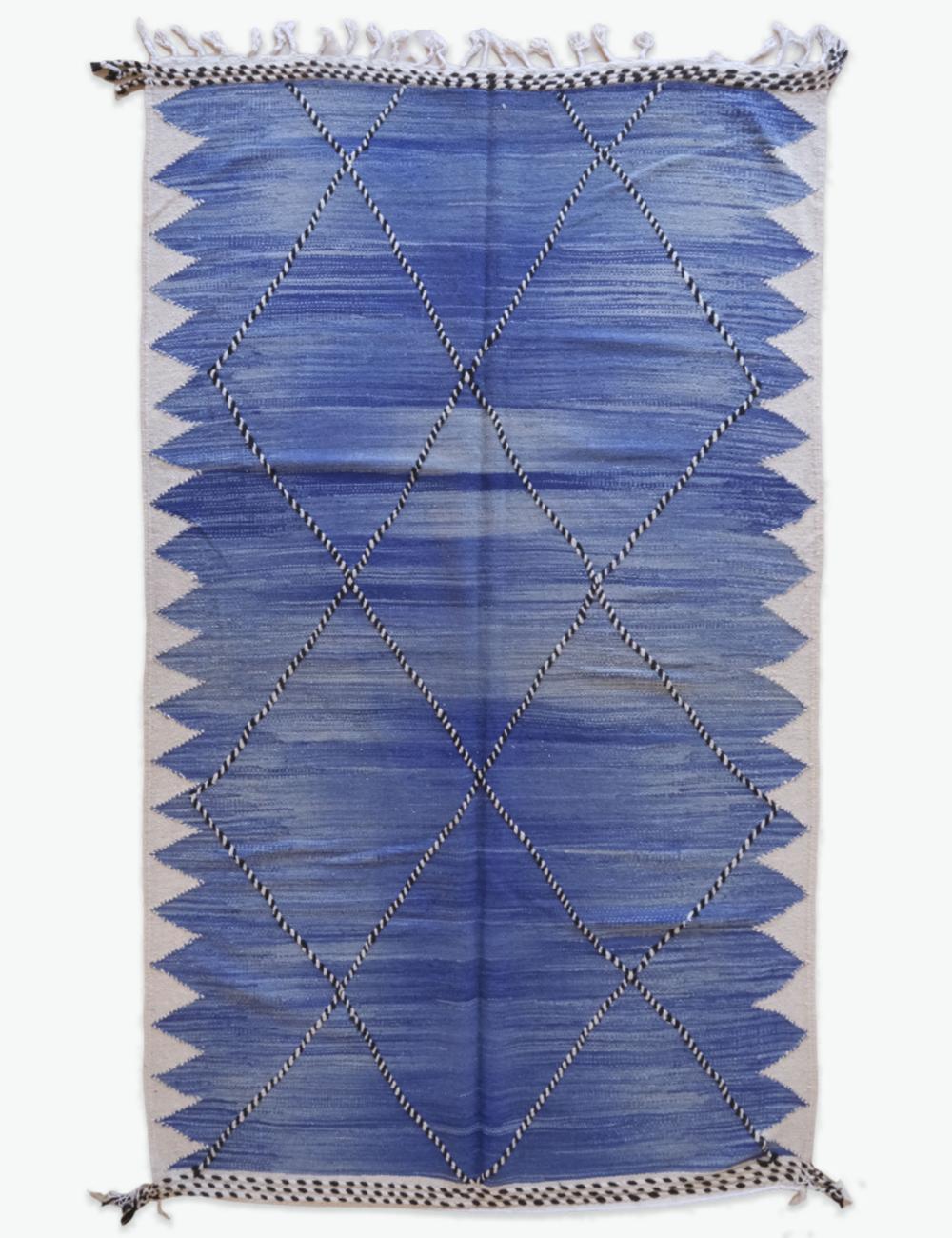 Contemporary Moroccan Flatweave Rug 10.9 x 6.3 ft / 332 x 192 cm