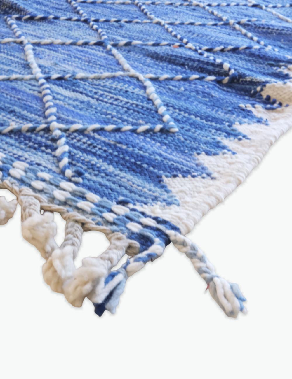 Indigo Flatweave Rug 7 x 2.3 ft / 213 x 71 cm