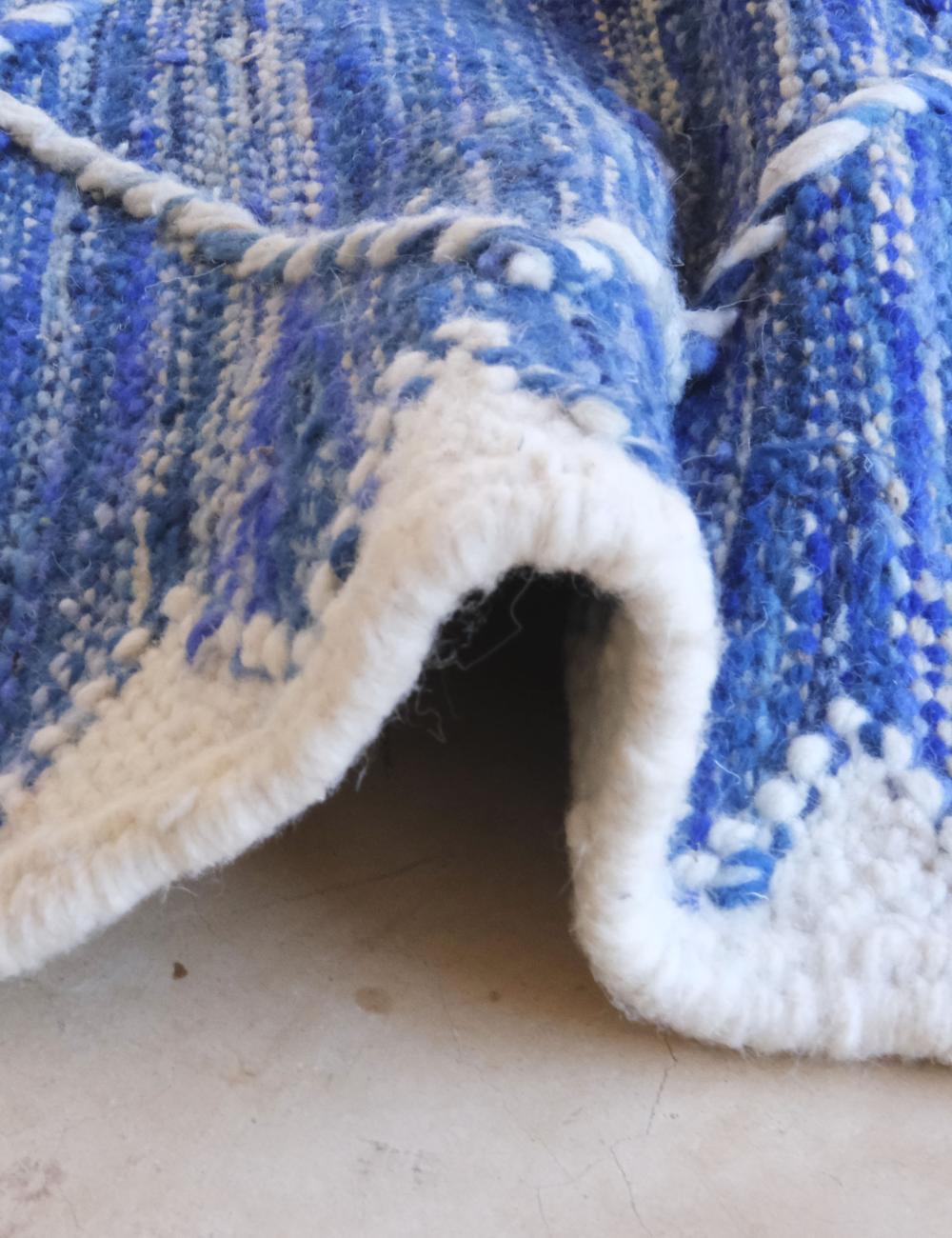 Blue Moroccan Runner Rug 8.3 x 2.1 ft / 254 x 65 cm