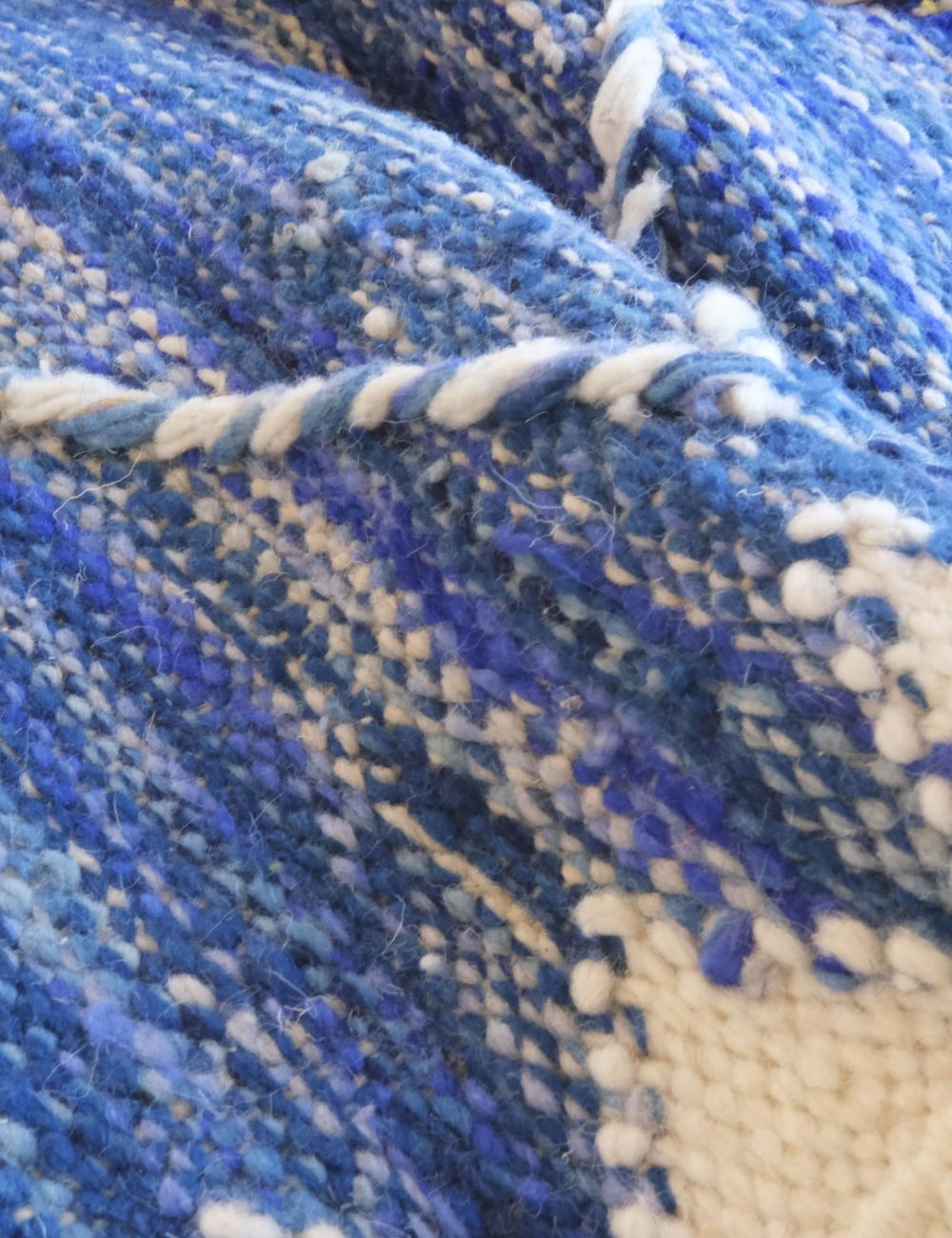 Blue Moroccan Runner Rug 8.3 x 2.1 ft / 254 x 65 cm