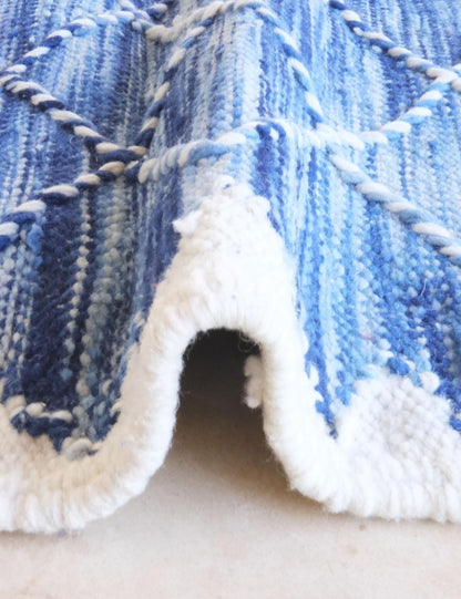 Indigo Flatweave Rug 7 x 2.3 ft / 213 x 71 cm