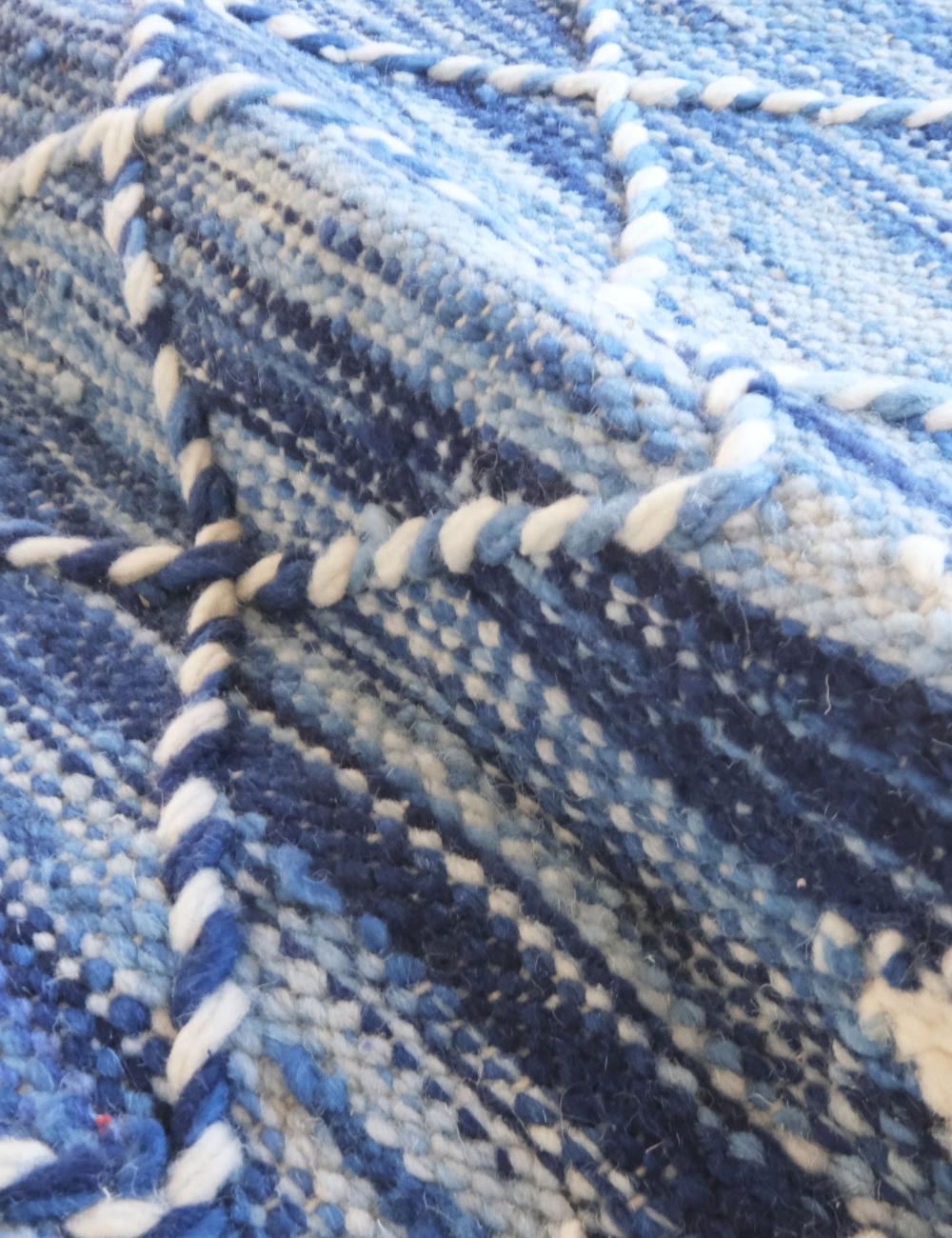 Indigo Flatweave Rug 7 x 2.3 ft / 213 x 71 cm