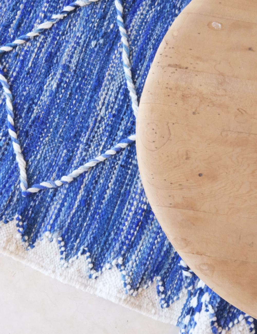 Blue Moroccan Runner Rug 8.3 x 2.1 ft / 254 x 65 cm