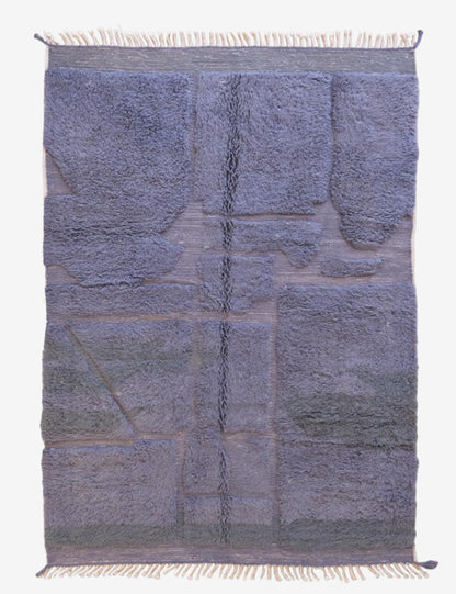 Custom Blue Textured Moroccan Rug - Forma 66