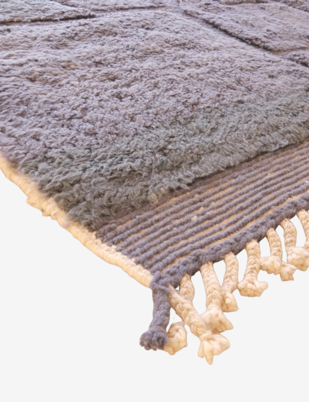 Deep Blue Moroccan Rug With Abstract Block Texture 9.7 x 6.5 ft / 296 x 200 cm