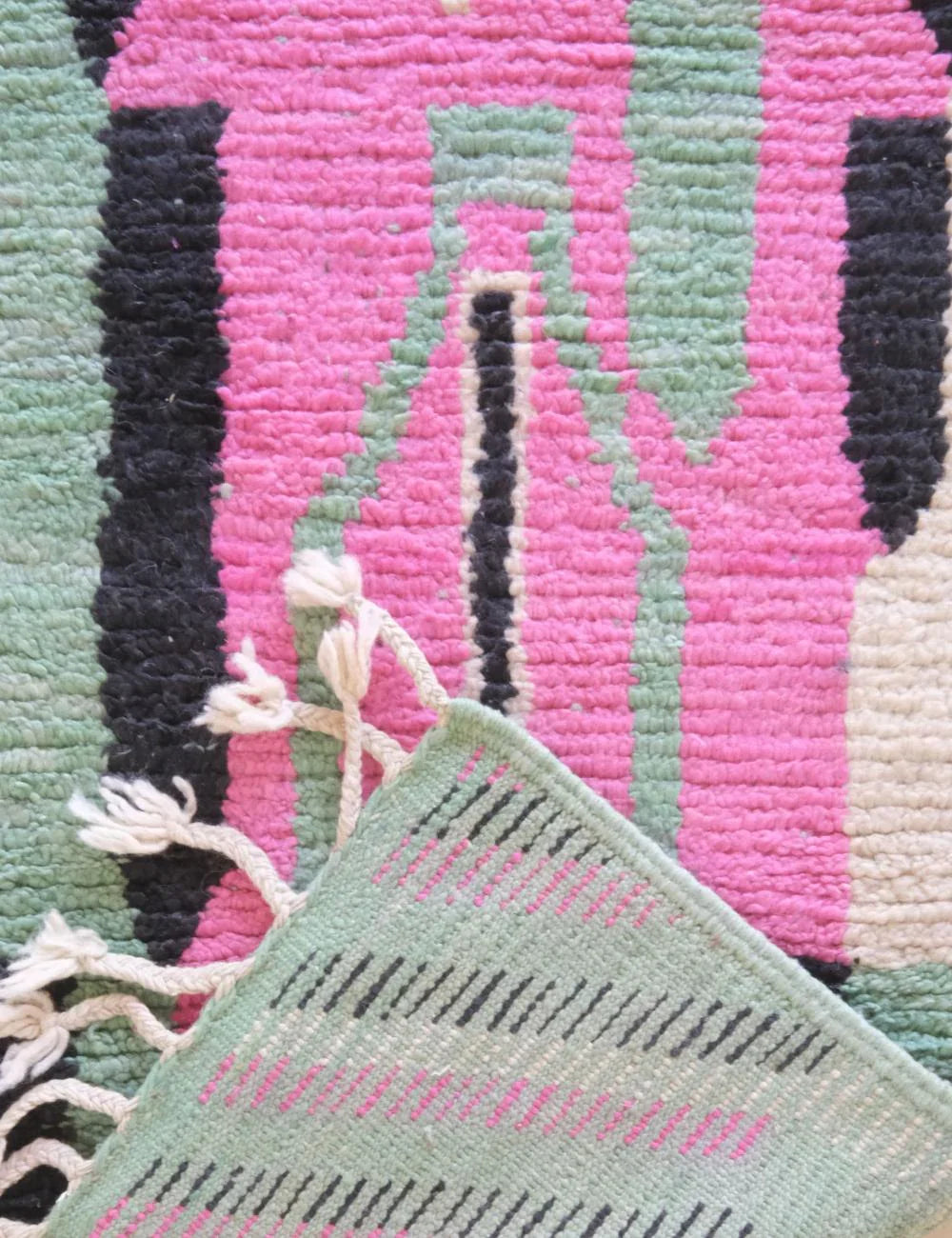 Moroccan Abstract Runner Rug 11.4 x 2.3 ft / 346 x 71 cm