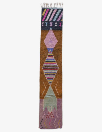 Moroccan Colorful Runner Rug 13.1 x 2.4 ft / 398 x 73 cm - Surcoma