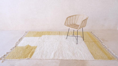 Moroccan Yellow Modern Rug 8.5 x 5.3 ft / 259 x 163 cm - Surcoma