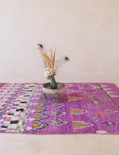 Purple Handwoven Berber Wool Rug 9.9 x 6.5 ft / 303 x 200 cm - Surcoma