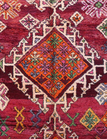 Moroccan Vintage Boujad Wool Rug 10.9 x 6.7 ft / 333 x 206 cm - Surcoma