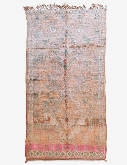 1980s Moroccan Handwoven Wool Rug 13.7 x 6.8 ft / 418 x 210 cm