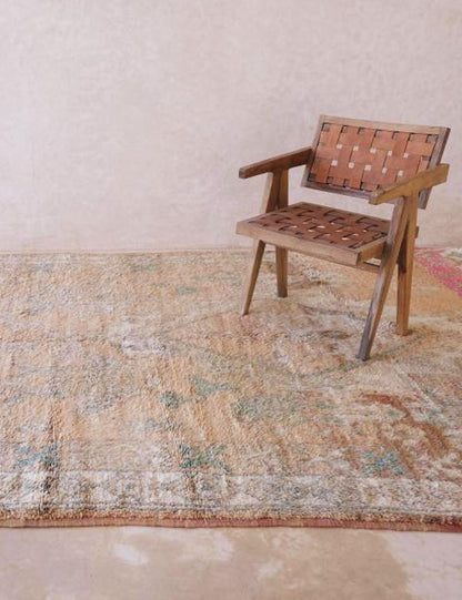 1980s Moroccan Handwoven Wool Rug 13.7 x 6.8 ft / 418 x 210 cm