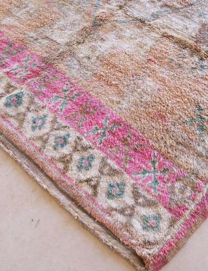 1980s Moroccan Handwoven Wool Rug 13.7 x 6.8 ft / 418 x 210 cm