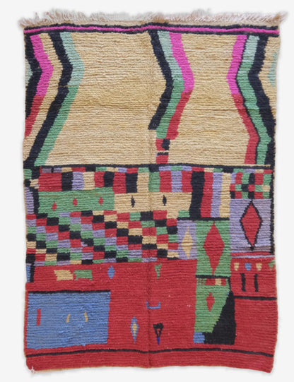 Colorful Moroccan Modern Wool Rug 8.2 x 5.7 ft / 250 x 175 cm - Surcoma