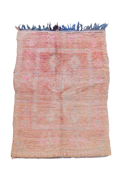 Faded Pink Moroccan Rug 6.5 x 4.6 ft / 199 x 141 cm - Surcoma