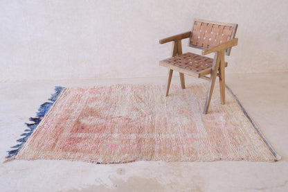 Faded Pink Moroccan Rug 6.5 x 4.6 ft / 199 x 141 cm - Surcoma