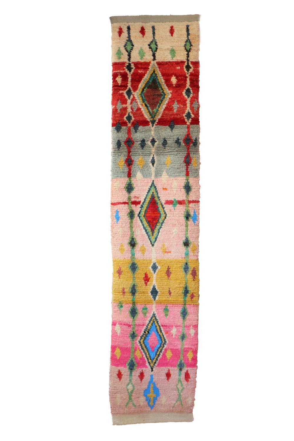 Moroccan Boujad Runner Rug 11.1 x 2.3 ft / 339 x 71 cm - Surcoma