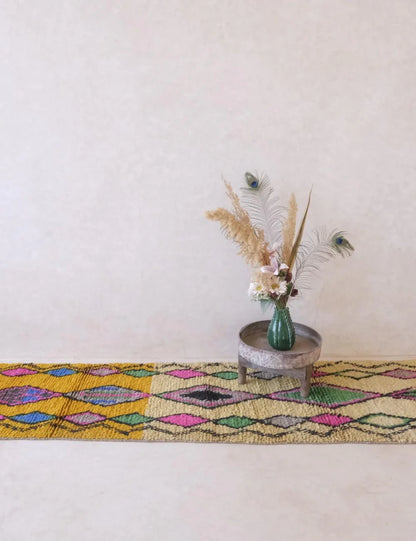 Boho Moroccan Runner Rug 11.2 x 2.4 ft / 340 x 76 cm - Surcoma
