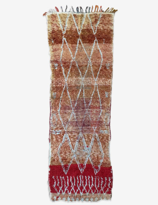 Ombré Berber Wool Runner Rug 9.8 x 3.2 ft / 300 x 98 cm