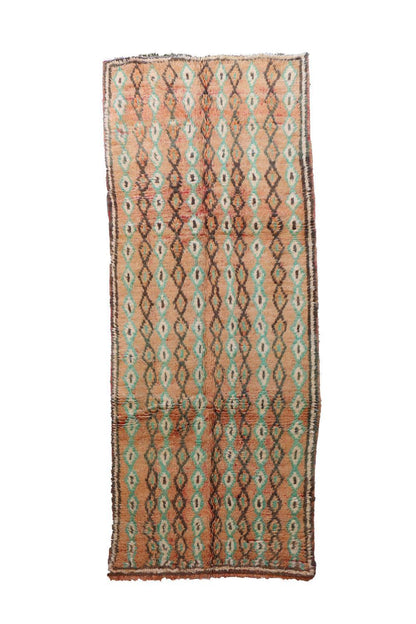 Moroccan Tan Wool Runner Rug 9.9 x 4 ft / 301 x 123 cm - Surcoma