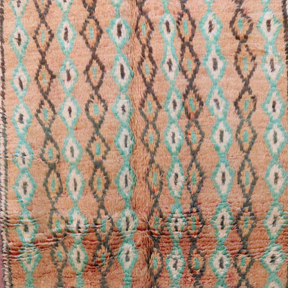 Moroccan Tan Wool Runner Rug 9.9 x 4 ft / 301 x 123 cm - Surcoma