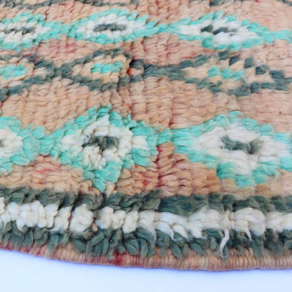Moroccan Tan Wool Runner Rug 9.9 x 4 ft / 301 x 123 cm - Surcoma