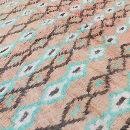 Moroccan Tan Wool Runner Rug 9.9 x 4 ft / 301 x 123 cm - Surcoma