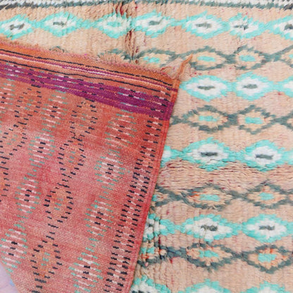 Moroccan Tan Wool Runner Rug 9.9 x 4 ft / 301 x 123 cm - Surcoma