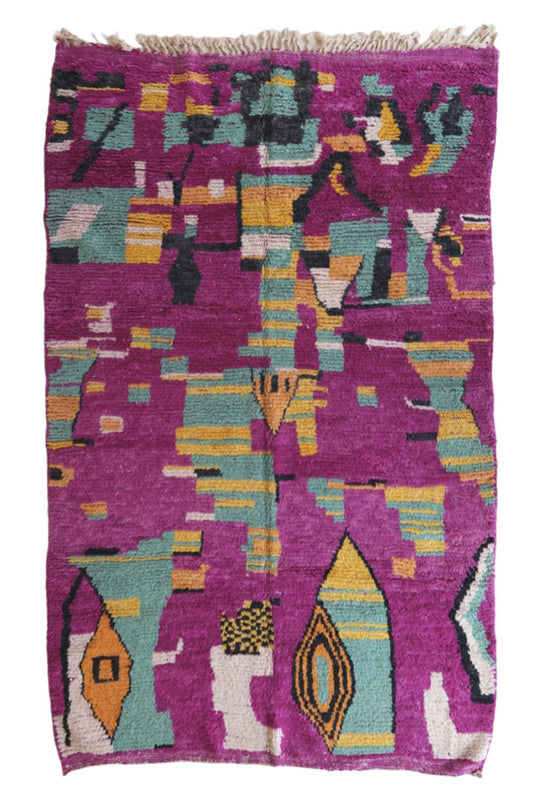 Moroccan Abstract Boujad Wool Rug 8.9x5.7 ft / 270x175 cm - Surcoma