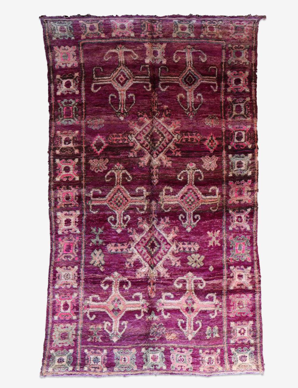 Moroccan Purple Wool Rug 11.3 x 6.5 ft / 344 x 200 cm