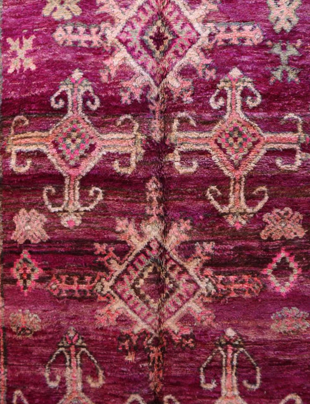 Moroccan Purple Wool Rug 11.3 x 6.5 ft / 344 x 200 cm