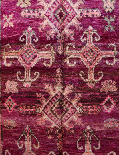 Moroccan Purple Wool Rug 11.3 x 6.5 ft / 344 x 200 cm
